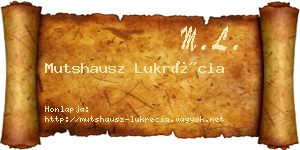 Mutshausz Lukrécia névjegykártya