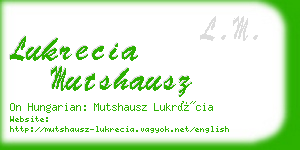 lukrecia mutshausz business card